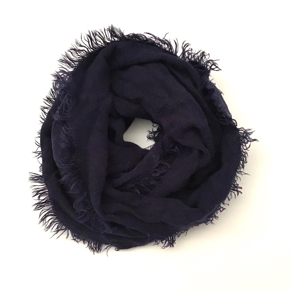 New Infinity Loop Navy Blue Fringe Scarf